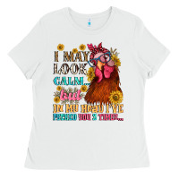 White i may look calm but in my head i pecked you three Ladies Tee - NancyCooperArtShop