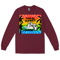 Burgundy game on summer loading Long Sleeve Tee - TumblerDesignByShophia