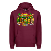 Burgundy lucky nurse  St. Patricks Day Premium Hoodie - FaDigitalArtStudio