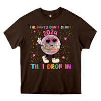 Chocolate Brown the party don t start til i drop in Heavy Core Tee - MaliasSmallBusiness