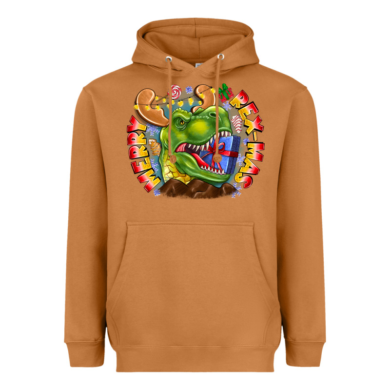 Merry Rexmas Heavyweight Hoodie by CowhideDigitalArt | Teevron