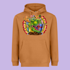 Merry Rexmas Heavyweight Hoodie Designed By Cowhidedigitalart