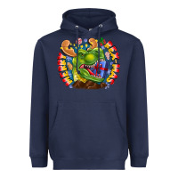 Navy Merry Rexmas Heavyweight Hoodie - CowhideDigitalArt