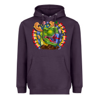 Plum Merry Rexmas Heavyweight Hoodie - CowhideDigitalArt