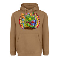 Toasted Coconut Merry Rexmas Heavyweight Hoodie - CowhideDigitalArt
