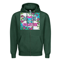 Sports Green Mom Is A Fighter Tumbler Zipper Hoodie - BundleAndBundleShop