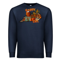 Navy happy fall Premium Sweatshirt - CowhideDigitalArt