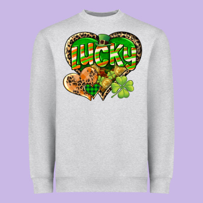 Lucky Heart St. Patrick's Day Heavyweight Sweatshirt Designed By Cowgirlartshop