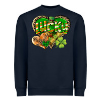 Navy Lucky heart St. Patrick's Day Heavyweight Sweatshirt - CowGirlArtShop