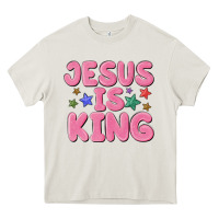Cream jesus is king Heavy Core Tee - MaliasSmallBusiness