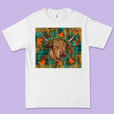 Western Fall Cow Premium Tee Designed By Ranaportraitstore