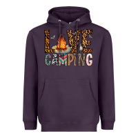 Plum Love Camping Heavyweight Hoodie - CowhideDigitalArt
