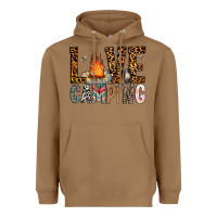 Toasted Coconut Love Camping Heavyweight Hoodie - CowhideDigitalArt