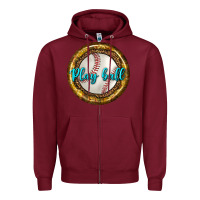Burgundy baseball with sunflower round earrings Zipper Hoodie - BundleAndBundleShop