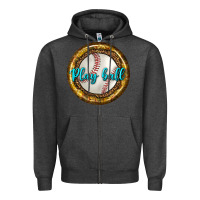Charcoal Heather baseball with sunflower round earrings Zipper Hoodie - BundleAndBundleShop