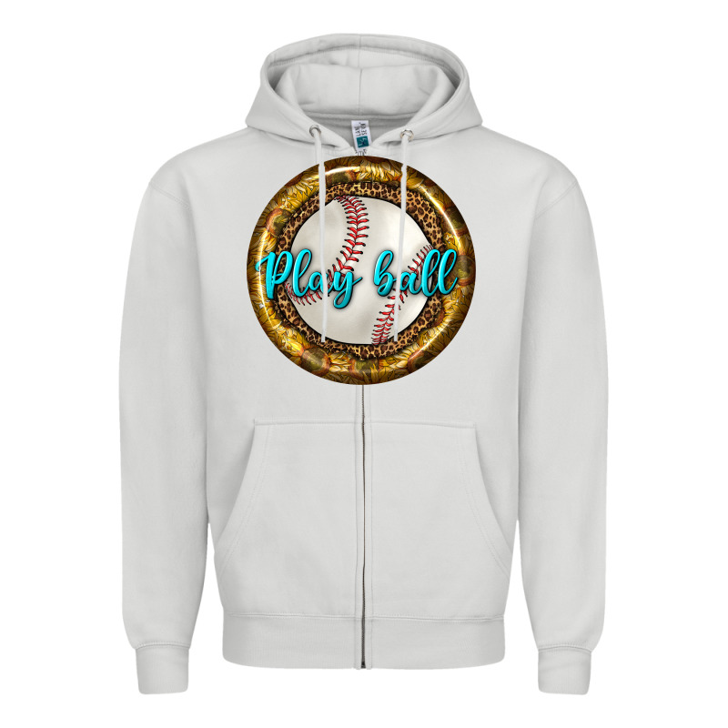 Baseball With Sunflower Round Earrings Zipper Hoodie by BundleAndBundleShop | Teevron