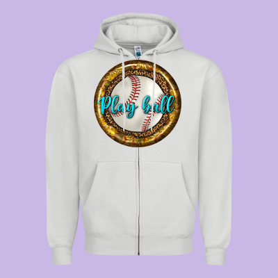 Baseball With Sunflower Round Earrings Zipper Hoodie Designed By Bundleandbundleshop
