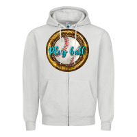 Dove Grey baseball with sunflower round earrings Zipper Hoodie - BundleAndBundleShop