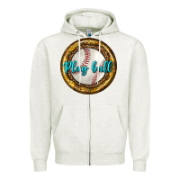 Oatmeal Heather baseball with sunflower round earrings Zipper Hoodie - BundleAndBundleShop
