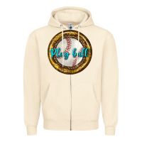 Sandshell baseball with sunflower round earrings Zipper Hoodie - BundleAndBundleShop