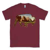 Burgundy Bison Silhouette Desert Landscape Classic Tee - Bettercallsaul