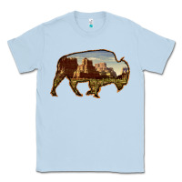 Dusty Blue Bison Silhouette Desert Landscape Classic Tee - Bettercallsaul