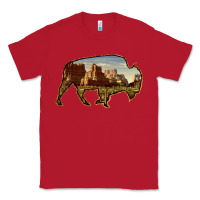 Red Bison Silhouette Desert Landscape Classic Tee - Bettercallsaul