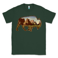 Sports Green Bison Silhouette Desert Landscape Classic Tee - Bettercallsaul