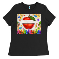 Custom Teacher Name Apple Ladies Tee | Teevron