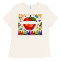 Bone custom teacher name apple Ladies Tee - NancyCooperArtShop