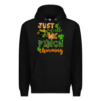 Black Just call me pinch charming St. Patricks Day Premium Hoodie - FaDigitalArtStudio