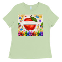 Matcha custom teacher name apple Ladies Tee - NancyCooperArtShop