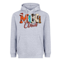 Heather Grey Mini Claus Heavyweight Hoodie - CowhideDigitalArt