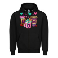 Black Western Mom Coffee Cups Zipper Hoodie - BundleAndBundleShop