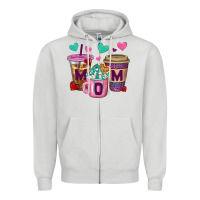 Dove Grey Western Mom Coffee Cups Zipper Hoodie - BundleAndBundleShop