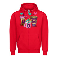Red Western Mom Coffee Cups Zipper Hoodie - BundleAndBundleShop