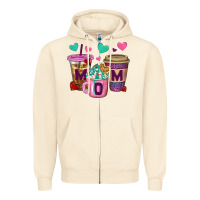 Sandshell Western Mom Coffee Cups Zipper Hoodie - BundleAndBundleShop