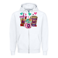 White Western Mom Coffee Cups Zipper Hoodie - BundleAndBundleShop