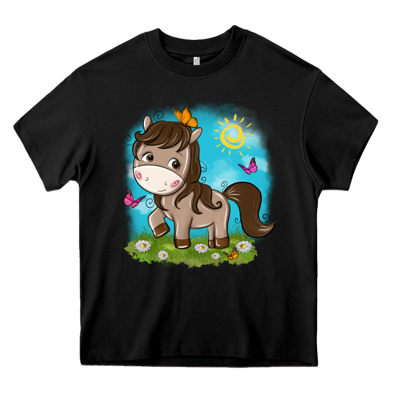 Little Cute Horse Heavy Core Tee by NancyCooperArtShop | Teevron