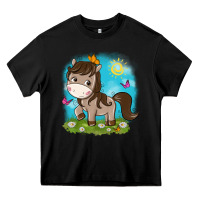 Black little cute horse Heavy Core Tee - NancyCooperArtShop