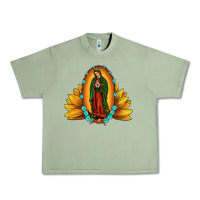 Oil Green sunflower our lady of guadalupe Urban Heavy Tee - JahusDesignShop