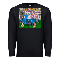Black happy easter truck Premium Sweatshirt - CowhideDigitalArt