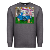 Charcoal Heather happy easter truck Premium Sweatshirt - CowhideDigitalArt