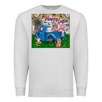 Dove Grey happy easter truck Premium Sweatshirt - CowhideDigitalArt