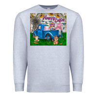 Heather Grey happy easter truck Premium Sweatshirt - CowhideDigitalArt