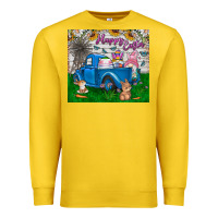Lemon happy easter truck Premium Sweatshirt - CowhideDigitalArt
