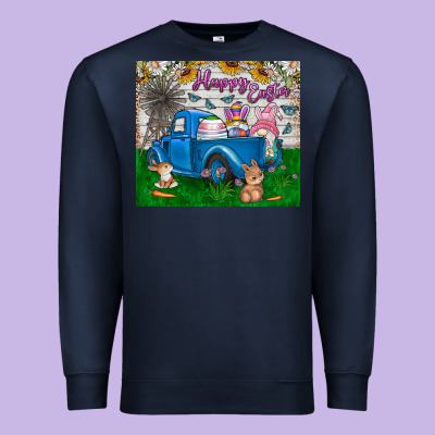 Happy Easter Truck Premium Sweatshirt Designed By Cowhidedigitalart