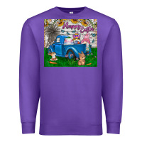 Purple happy easter truck Premium Sweatshirt - CowhideDigitalArt