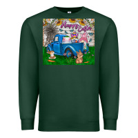 Sports Green happy easter truck Premium Sweatshirt - CowhideDigitalArt