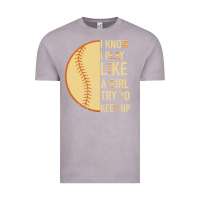 Vintage Zinc I Know I Play Like A Girl Try To Keep Up Softball Vintage Tee - Bettercallsaul